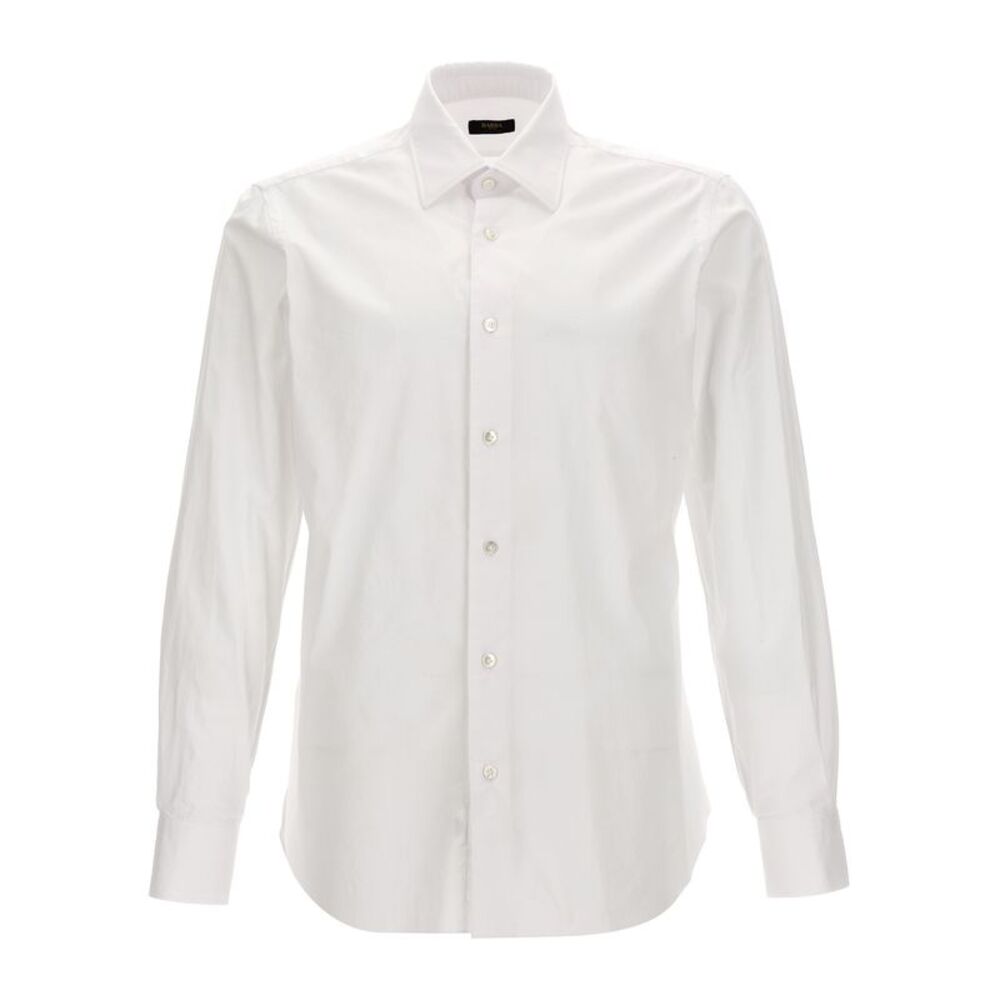 Barba Napoli White Cotton Men's Blouse